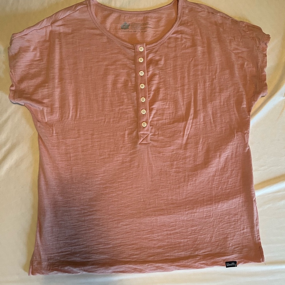 Pink Henley Short Sleeve T-Shirt